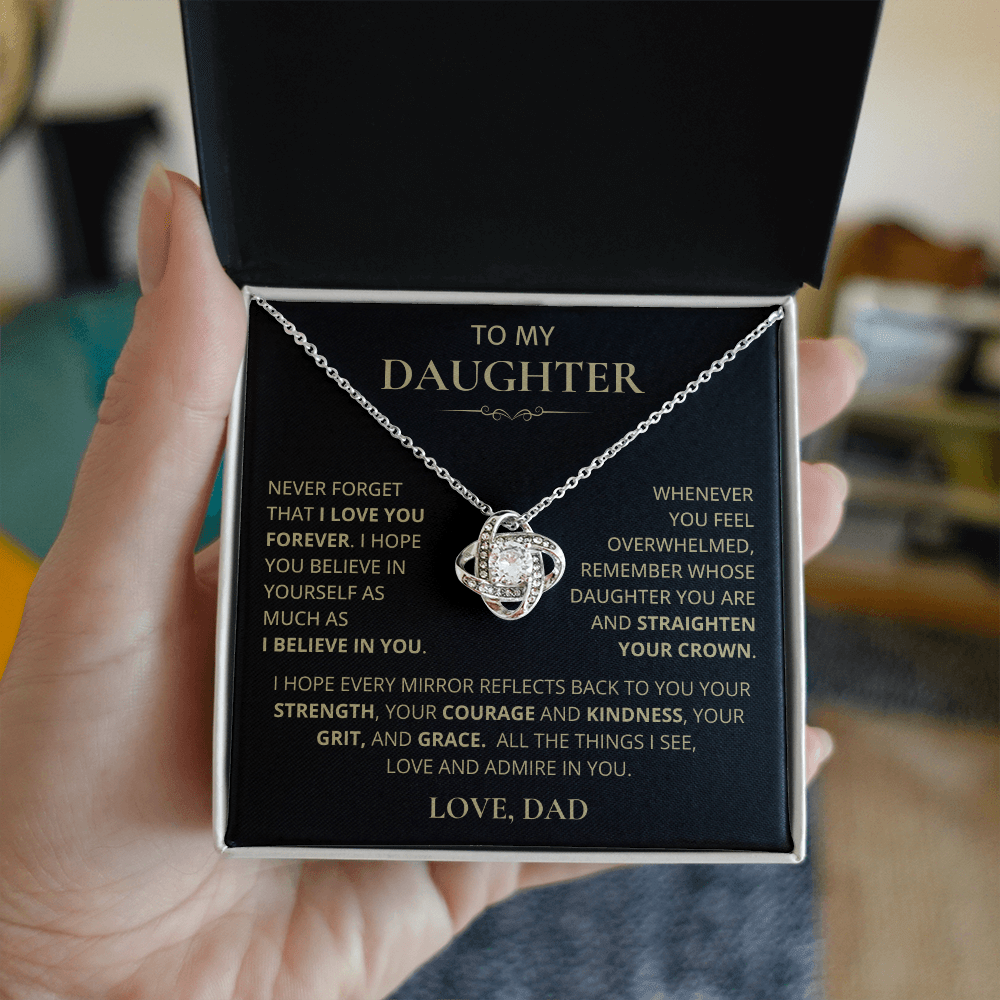 To My Daughter, Love Knot Necklace