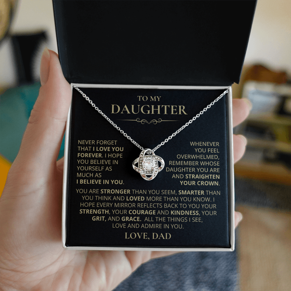 To My Daughter, Love Knot Necklace