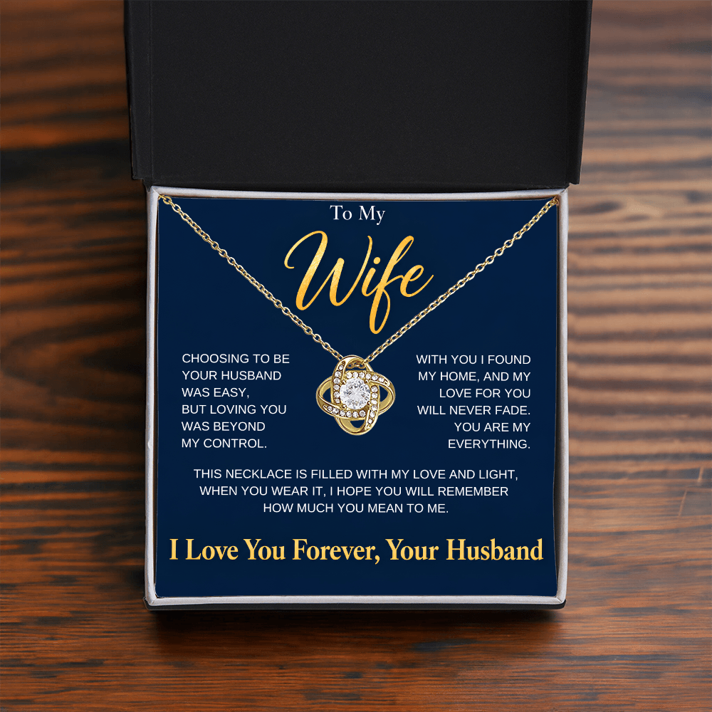 To My Wife, Love Knot Necklace