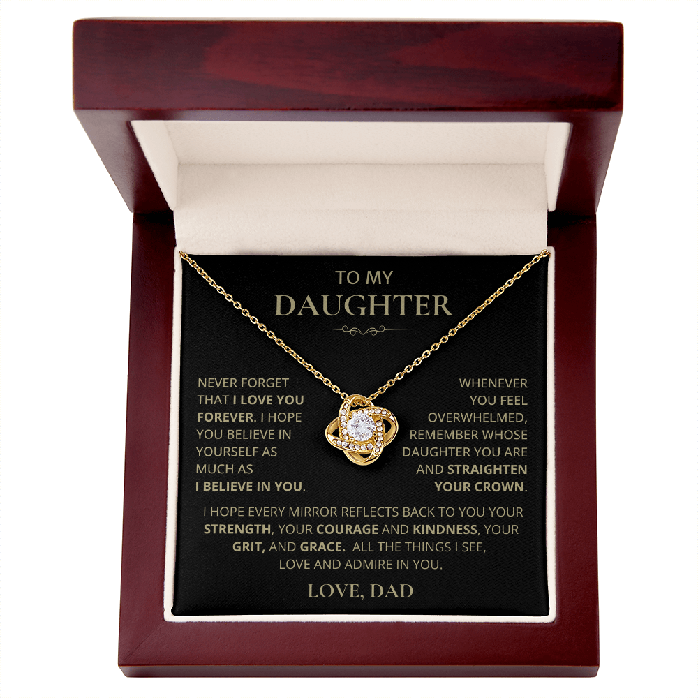 To My Daughter, Love Knot Necklace