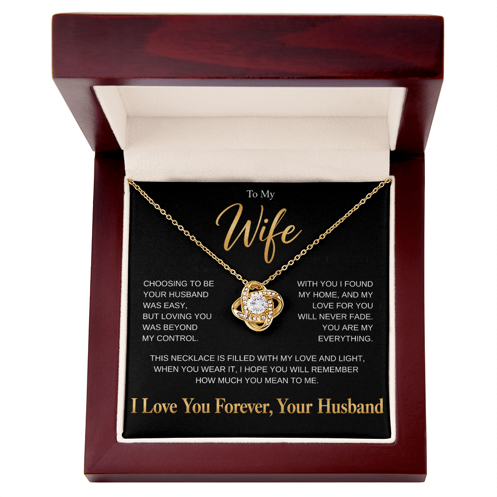 To My Wife, Love Knot Necklace