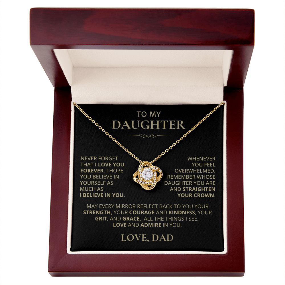 To My Daughter, Love Knot Necklace