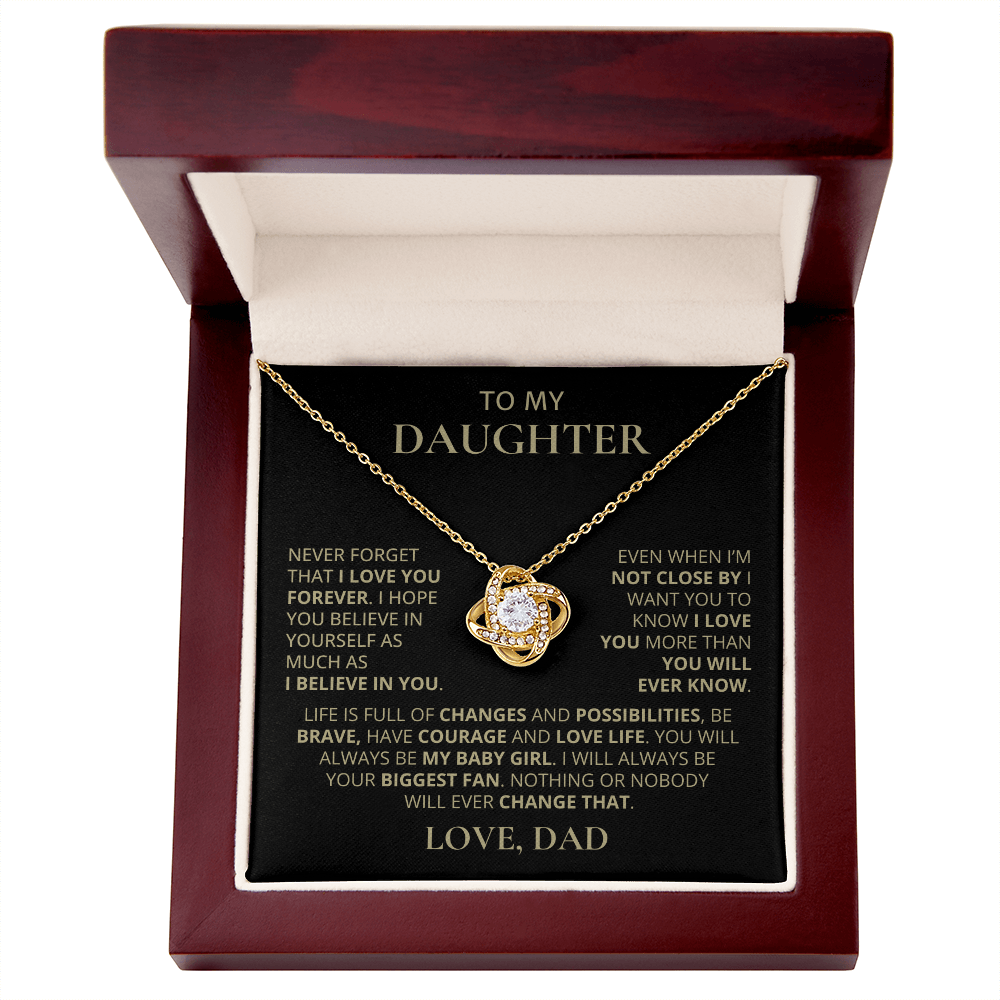 To My Daughter, Love Knot Necklace