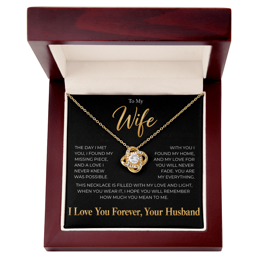 To My Wife, Love Knot Necklace
