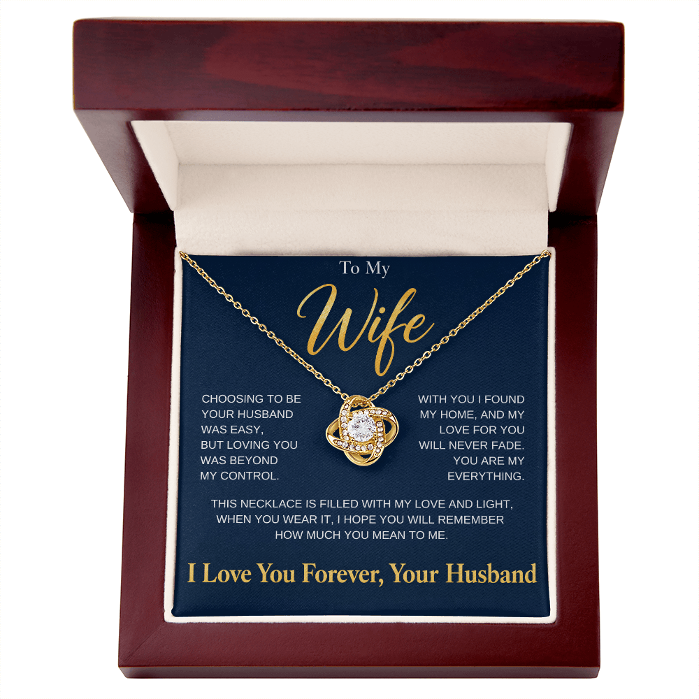 To My Wife, Love Knot Necklace