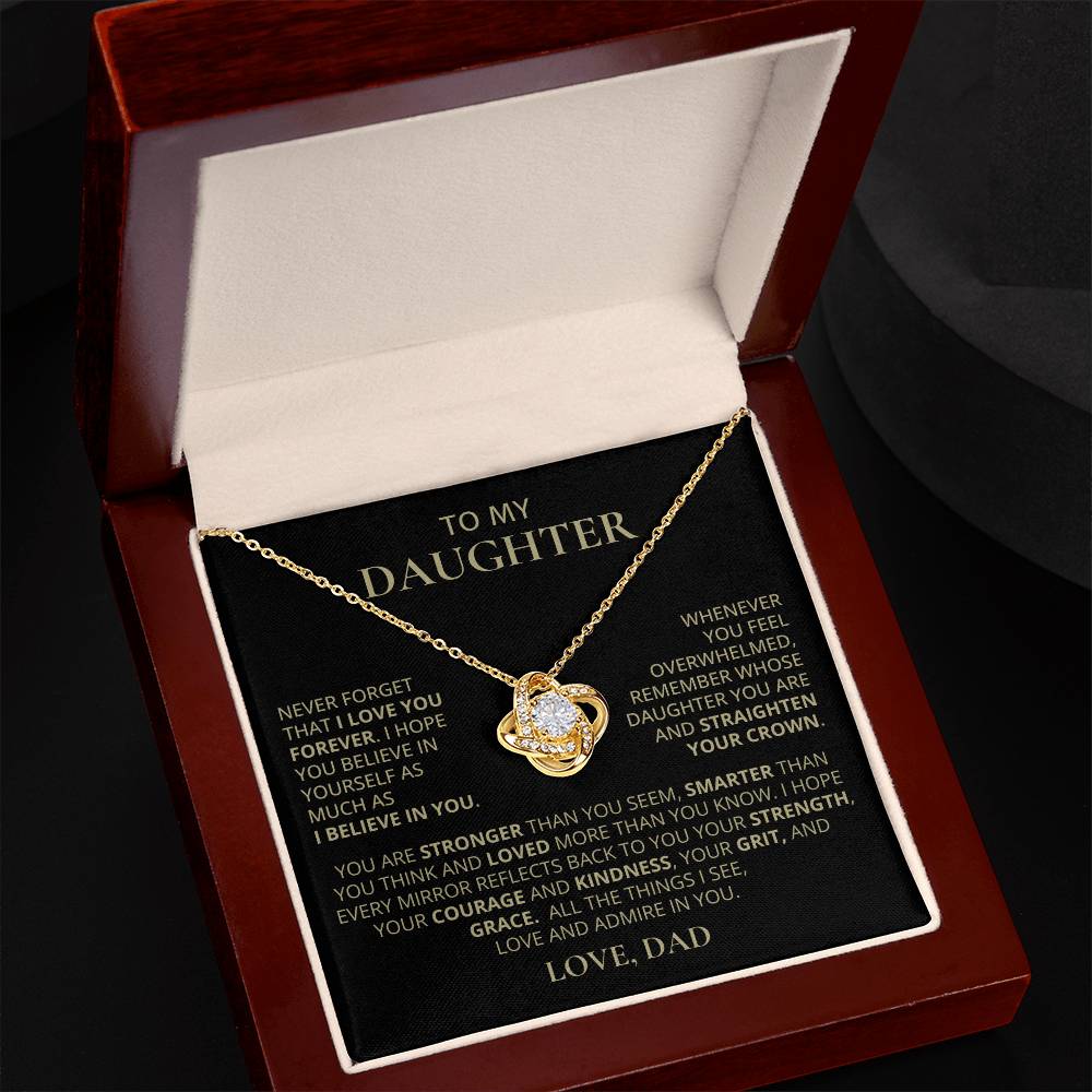 To My Daughter, Love Knot Necklace