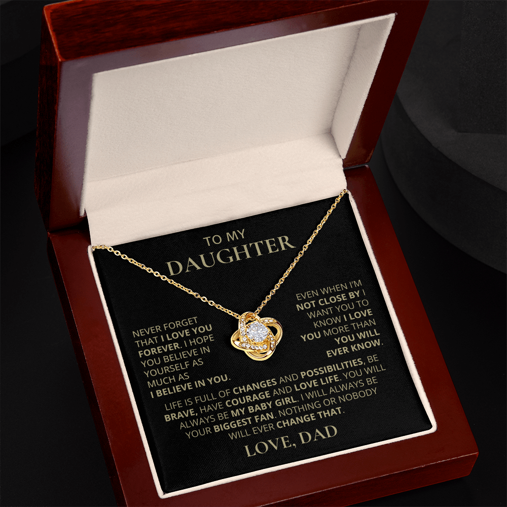 To My Daughter, Love Knot Necklace