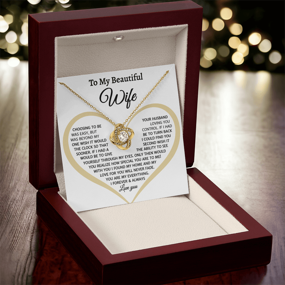 To My Beautiful Wife, Love Knot Necklace