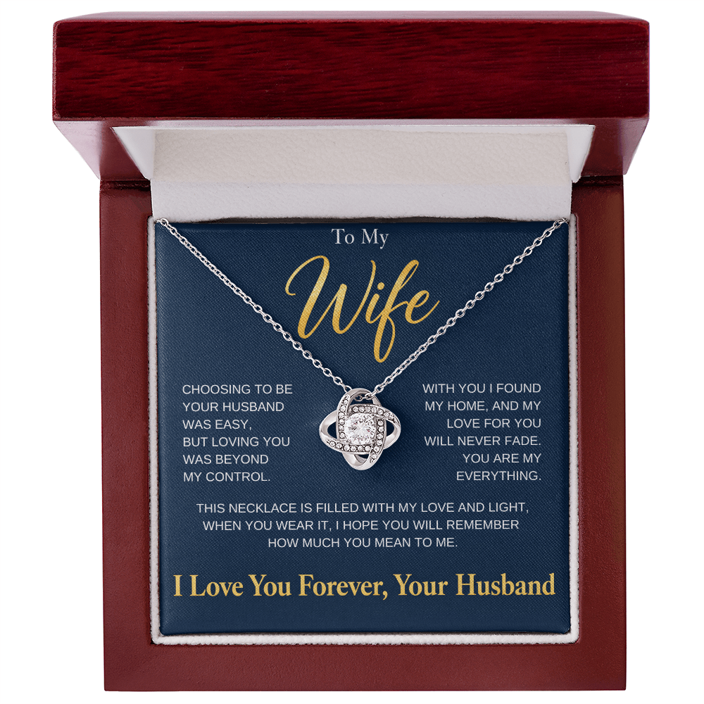 To My Wife, Love Knot Necklace