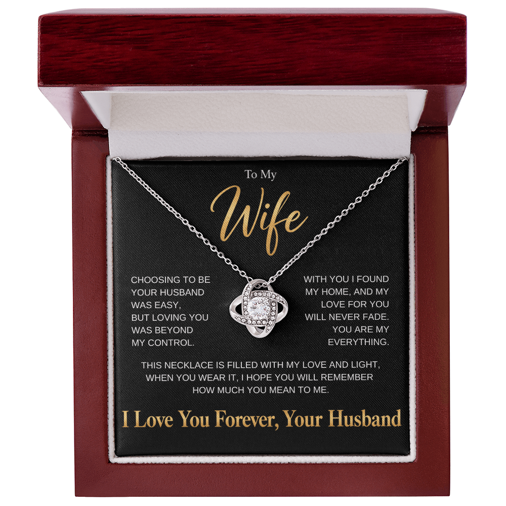 To My Wife, Love Knot Necklace