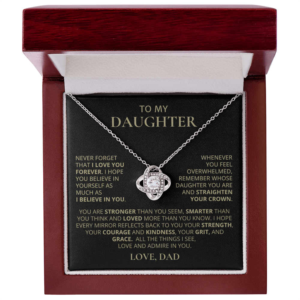 To My Daughter, Love Knot Necklace