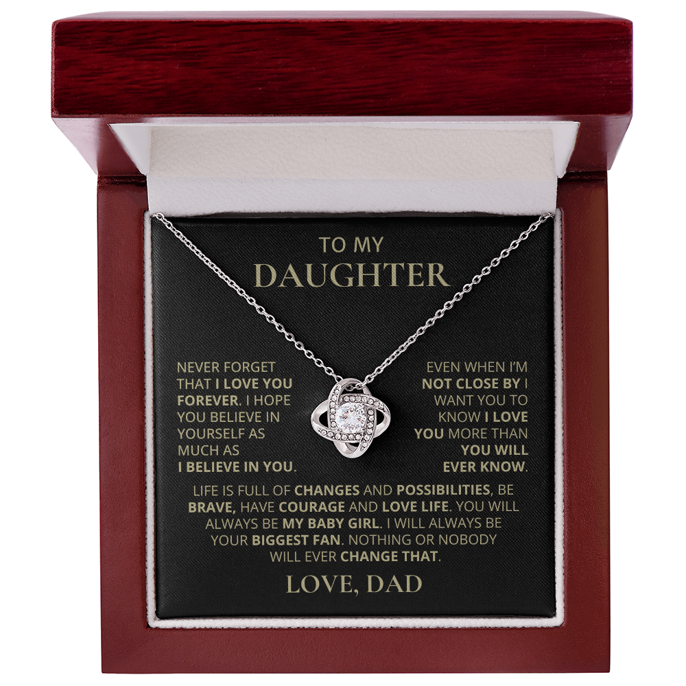 To My Daughter, Love Knot Necklace