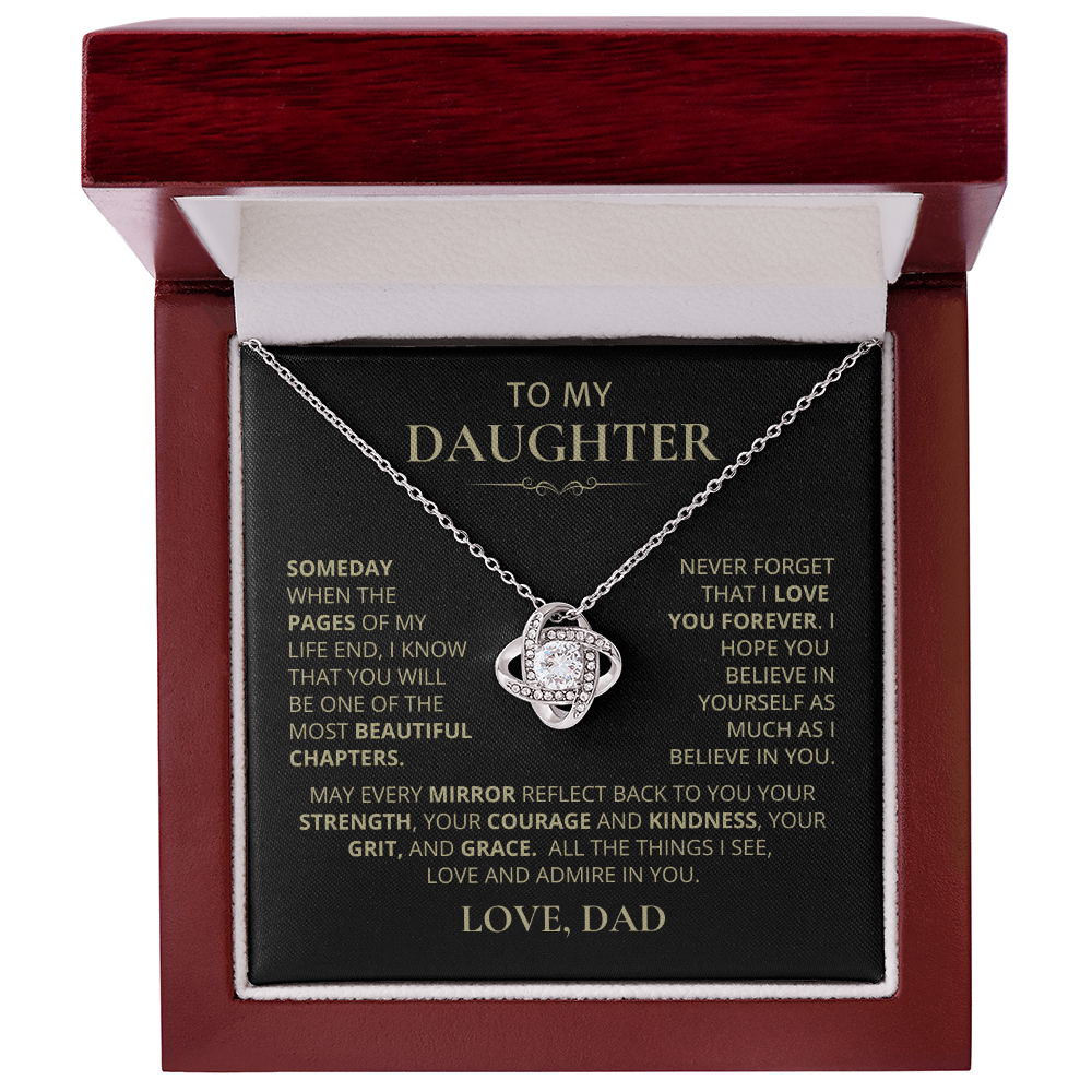 To My Daughter, Love Knot Necklace