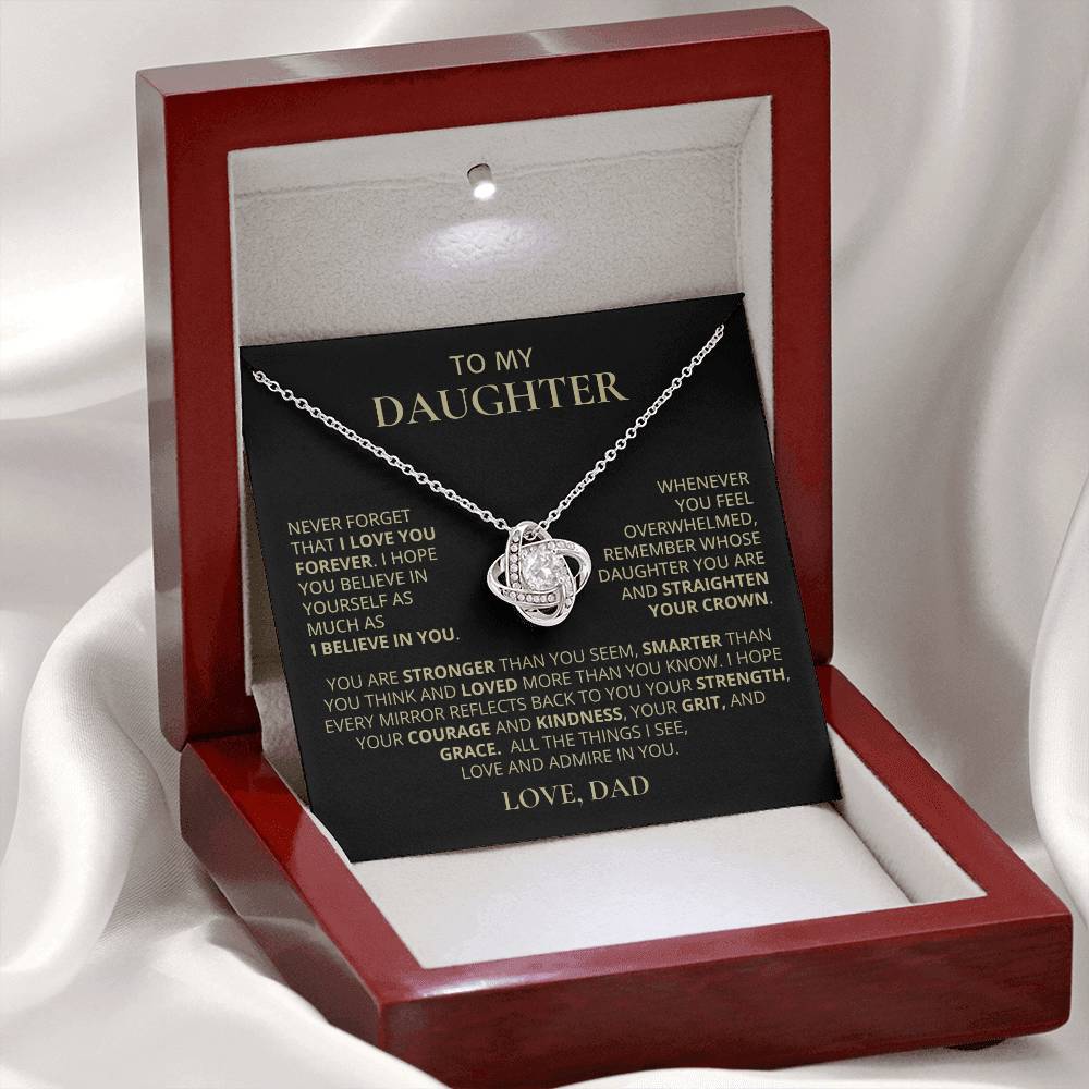 To My Daughter, Love Knot Necklace