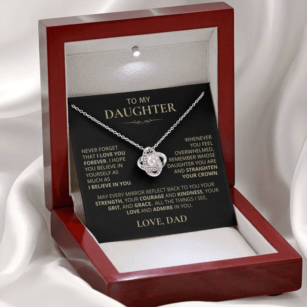 To My Daughter, Love Knot Necklace