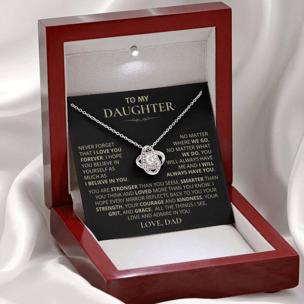 To My Daughter, Love Knot Necklace