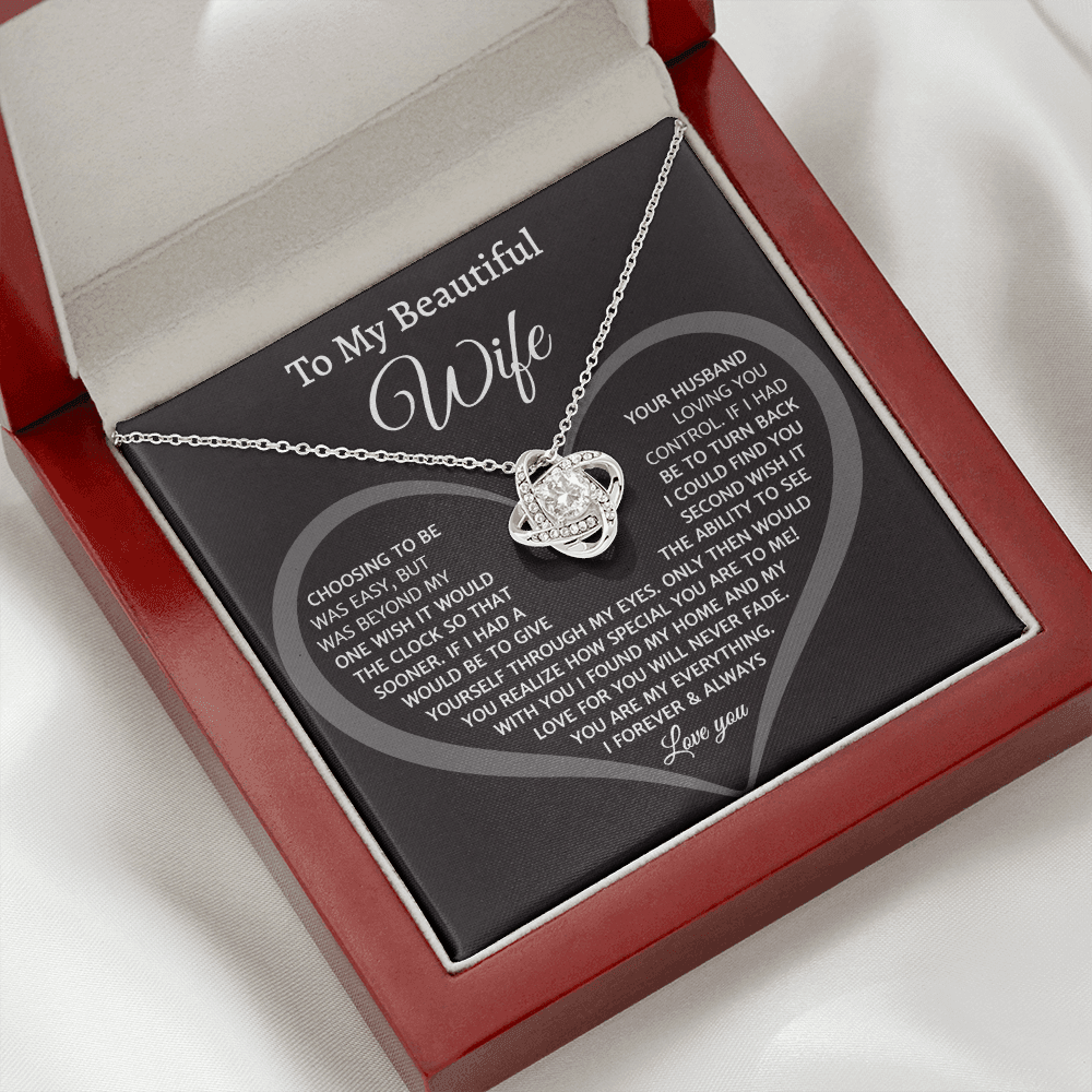 To My Beautiful Wife, Love Knot Necklace