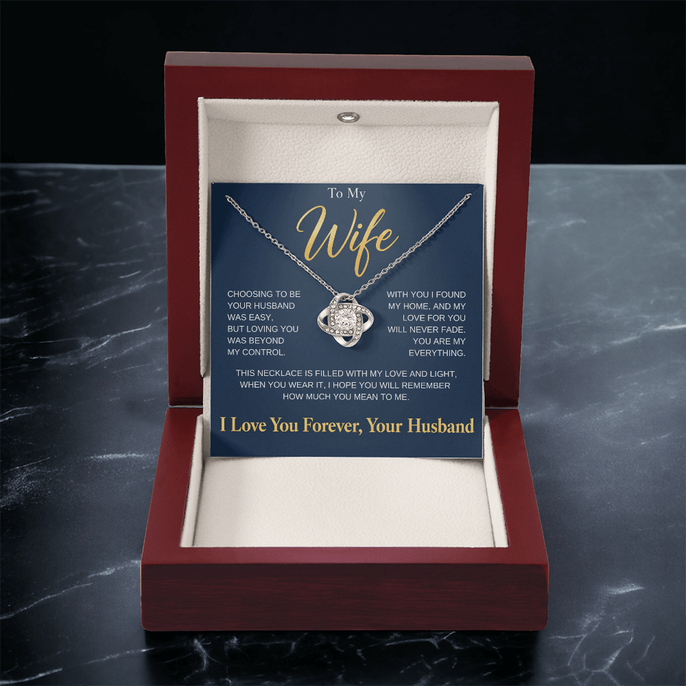 To My Wife, Love Knot Necklace