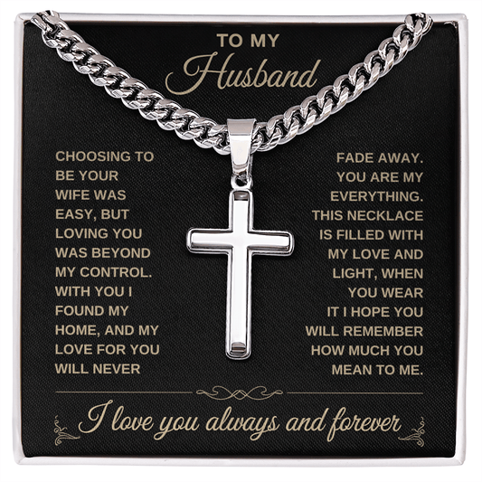 Loving You Was Beyond My Control, Cuban Chain with Artisan Cross Necklace