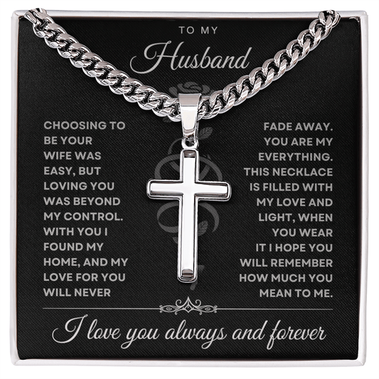 Loving You Was Beyond My Control, Cuban Chain with Artisan Cross Necklace