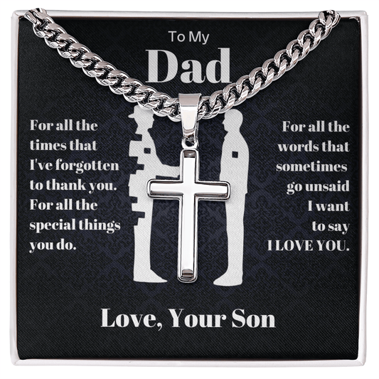 Special Things You Do,  Cuban Chain with Artisan Cross Necklace