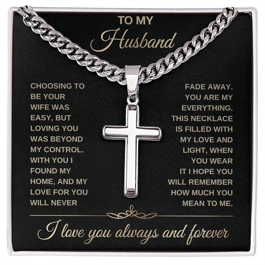 Loving You Was Beyond My Control,  Cuban Chain with Artisan Cross Necklace.
