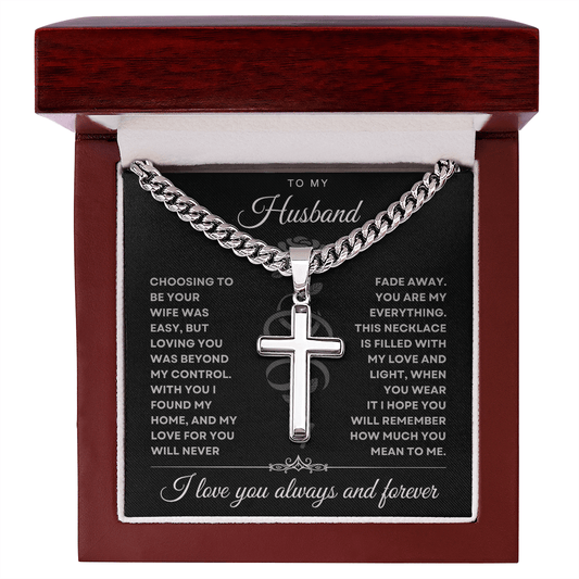 Loving You Was Beyond My Control, Cuban Chain with Artisan Cross Necklace