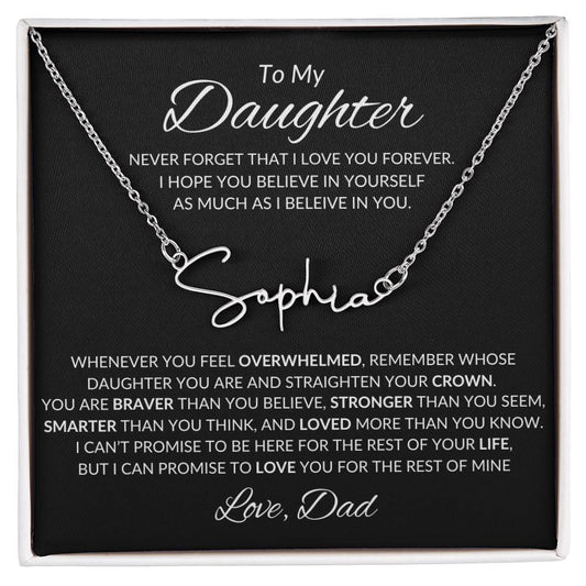 Never Forget That I Love You Forever, Signture Name Personalize Necklace