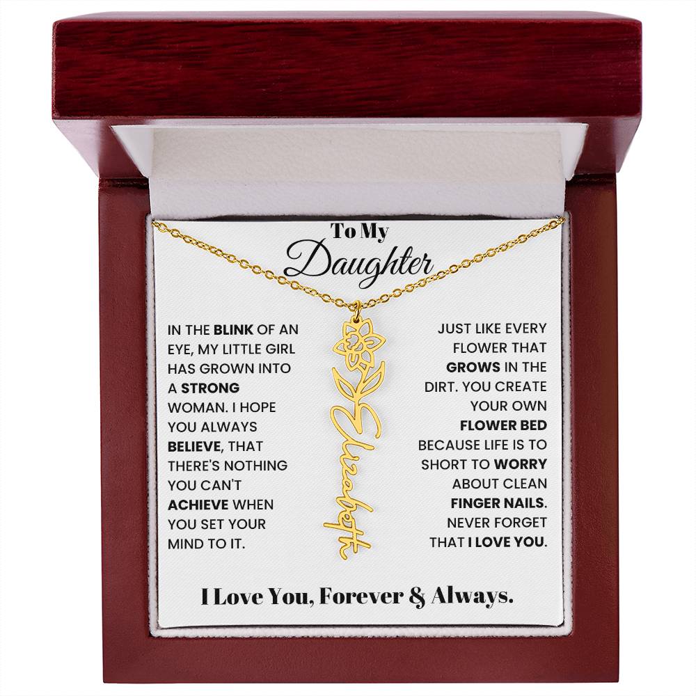 In The Blink Of An Eye, Flower Name Necklace B