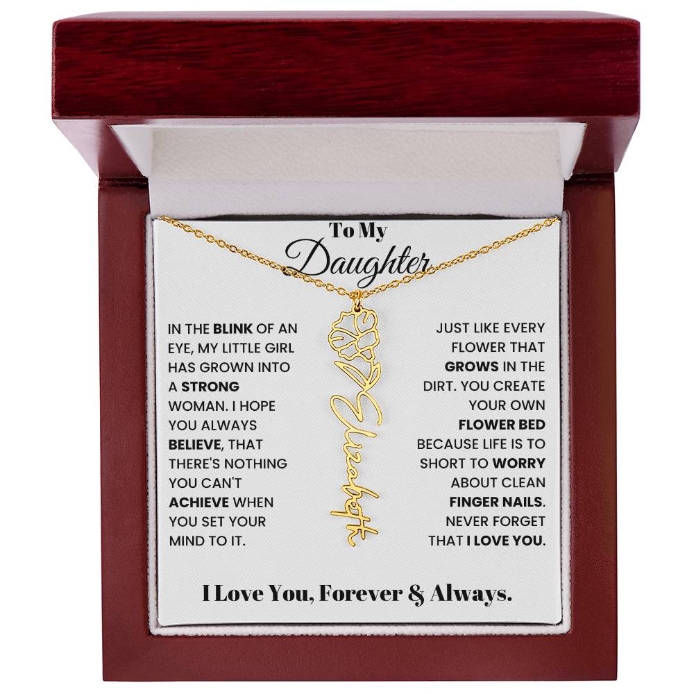 In The Blink Of An Eye, Flower Name Necklace B