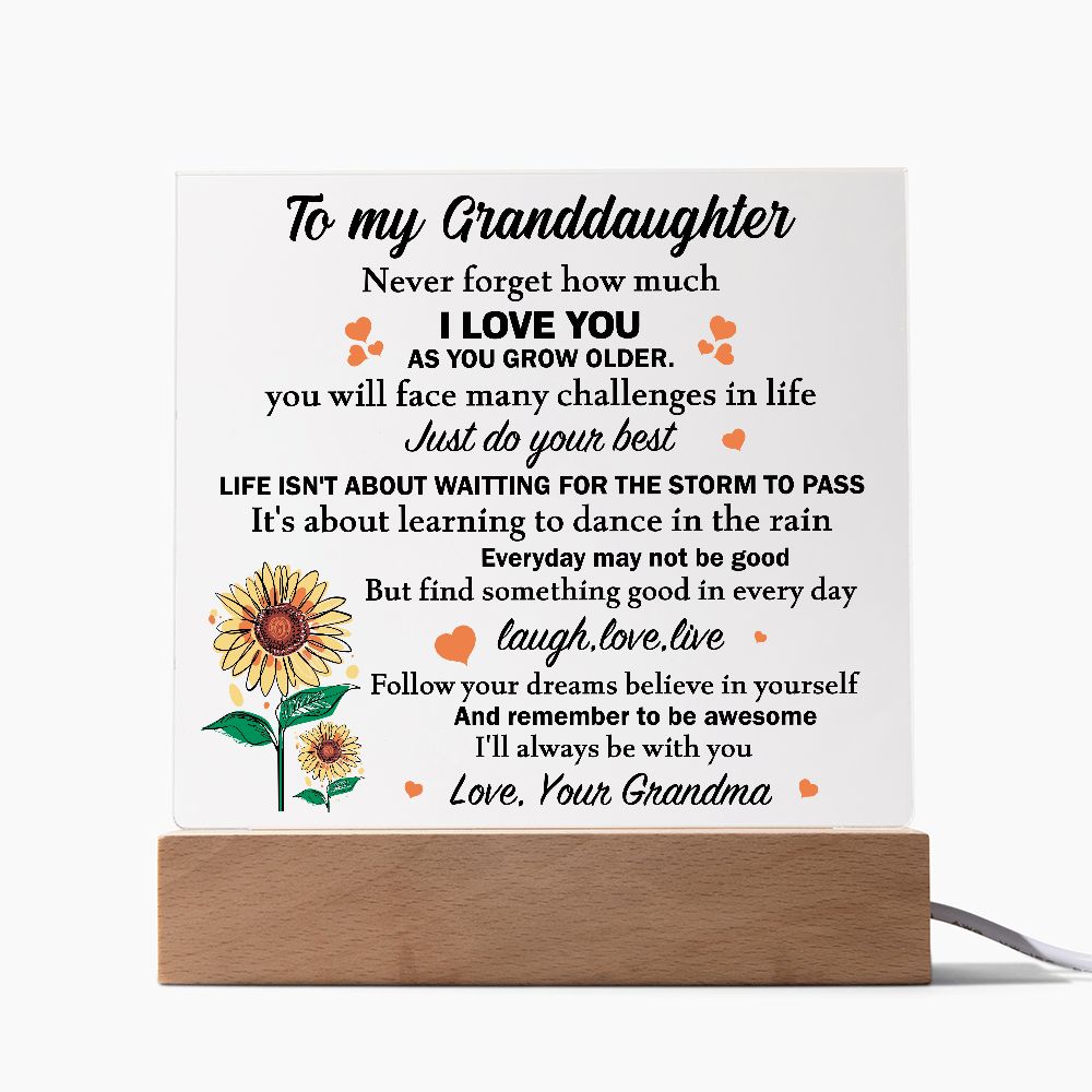 Granddaughter Laugh, Love, live, Square Acrylic Square