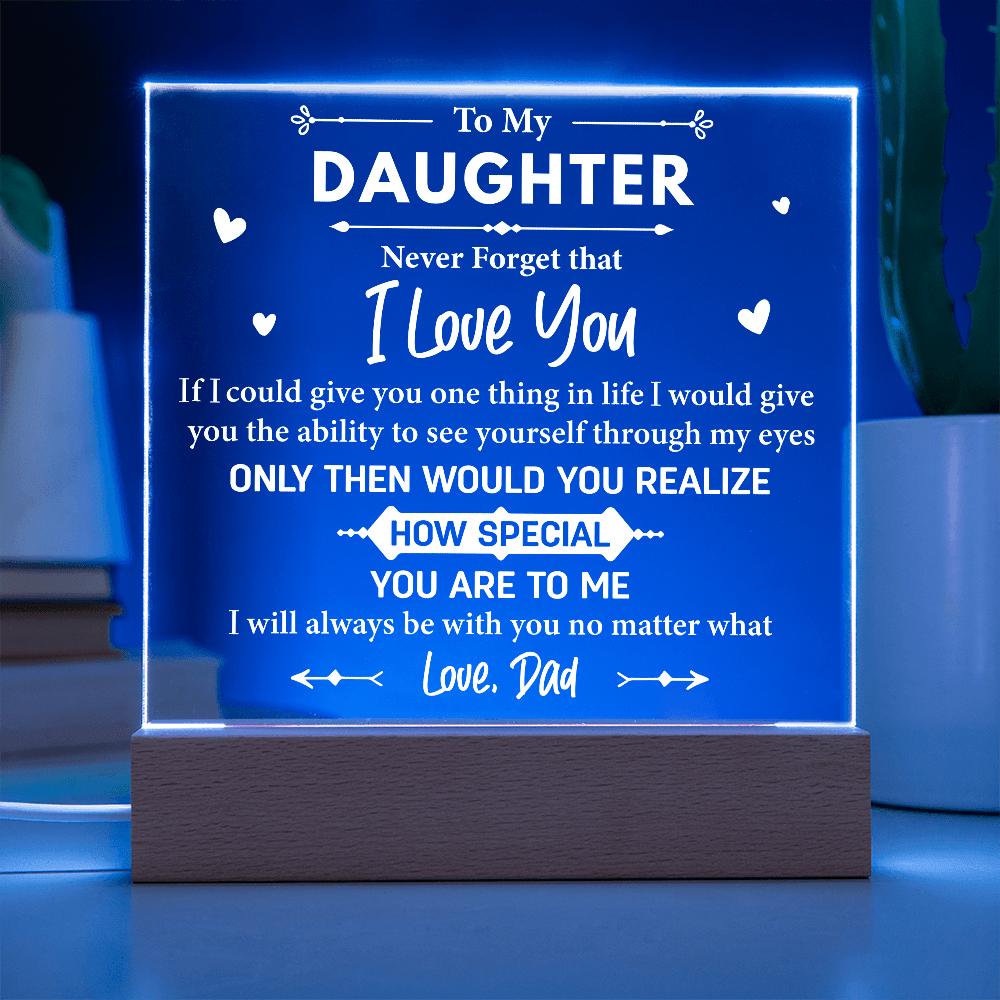 Square LED Acrylic Plaque, To My Daughter