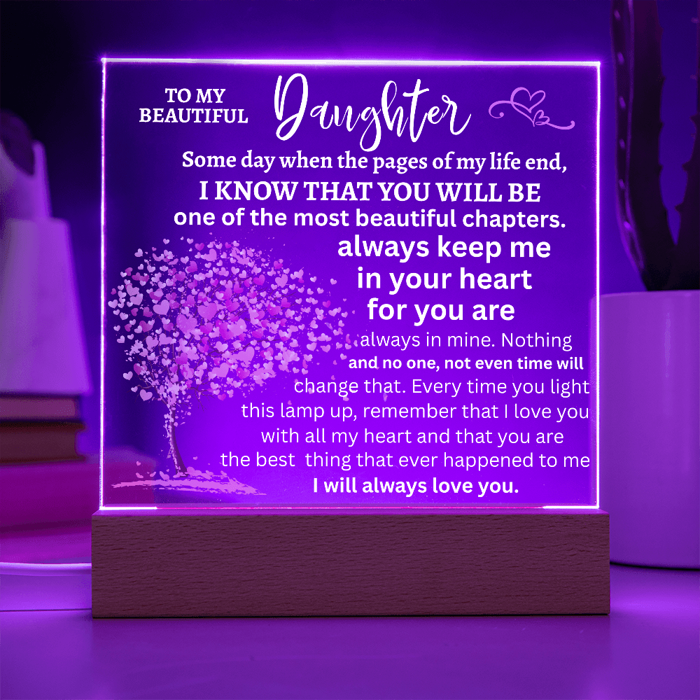 [Almost Sold Out] Acrylic Square Plaque With LED Wooden Base