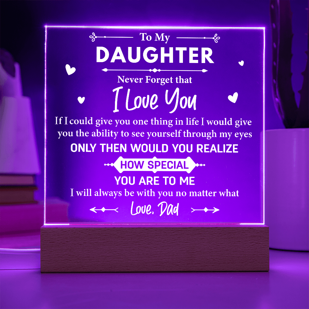 Square LED Acrylic Plaque, To My Daughter