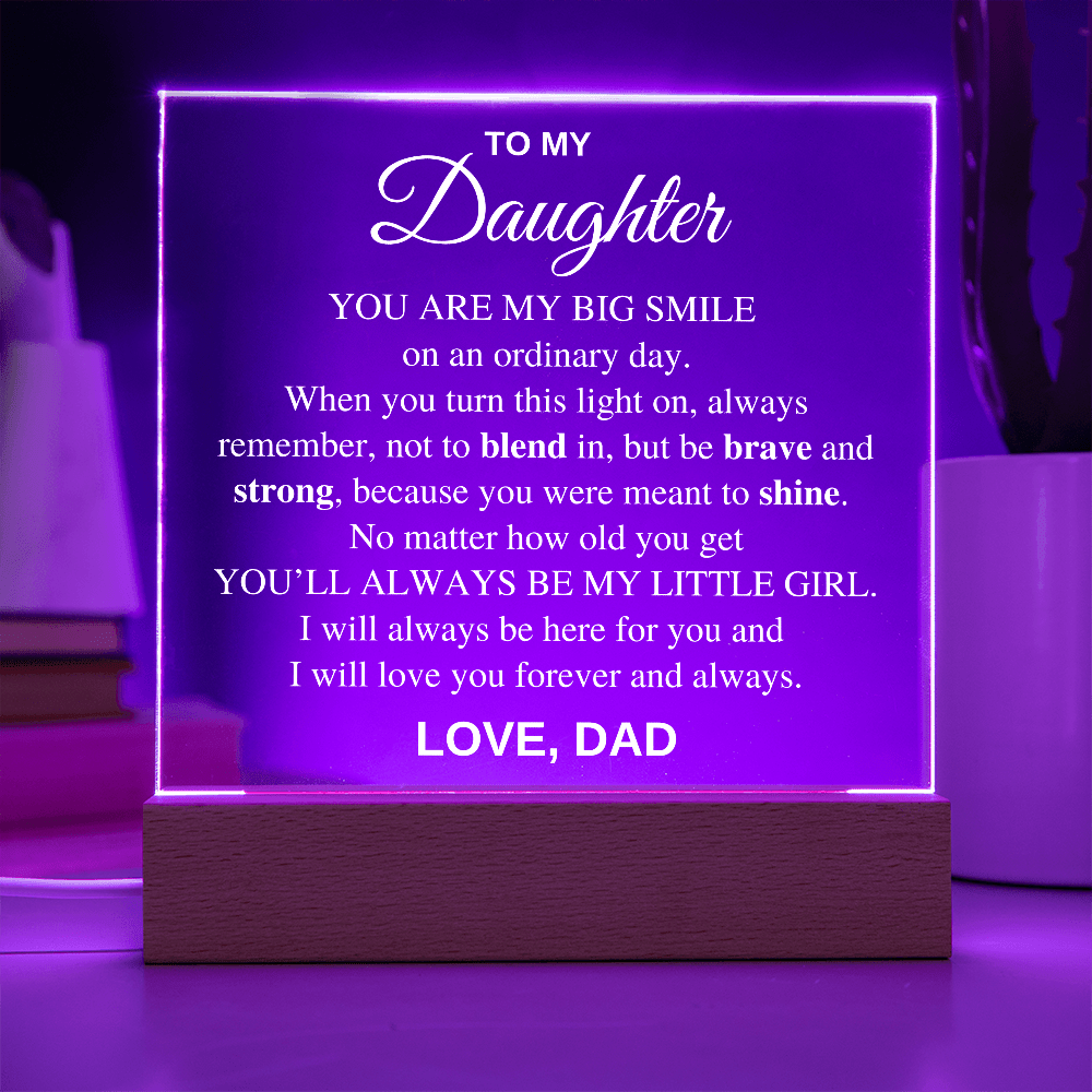 Square LED Acrylic Plaque, To My Daughter