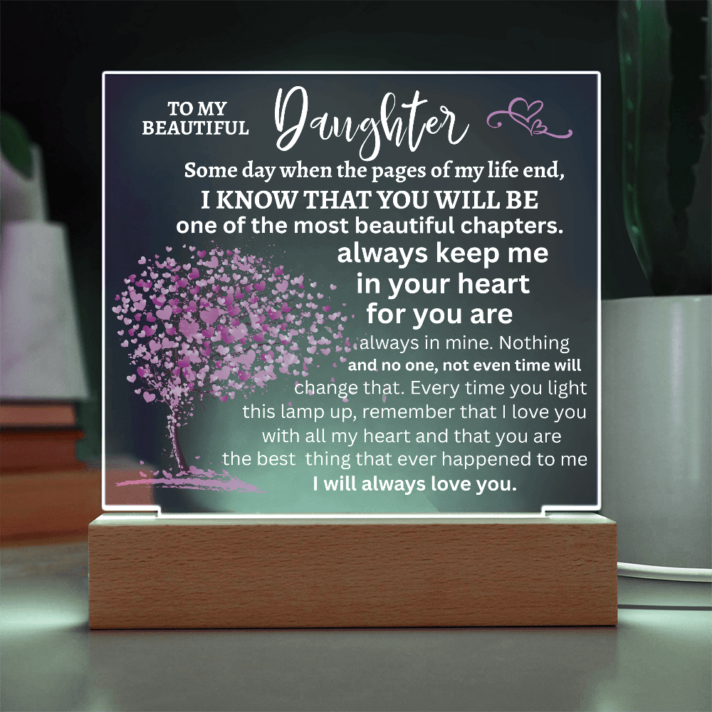 [Almost Sold Out] Acrylic Square Plaque With LED Wooden Base