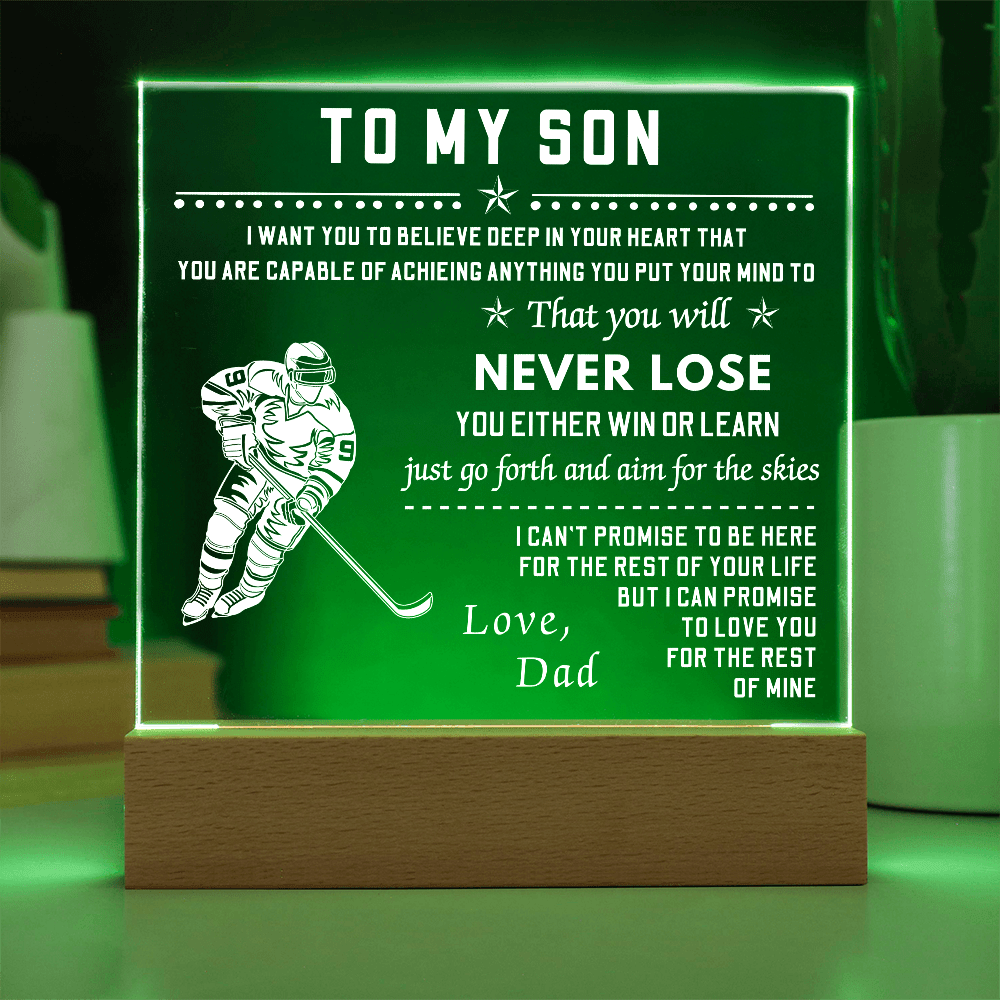 Acrylic Square LED Lighted Plaque, To My Son