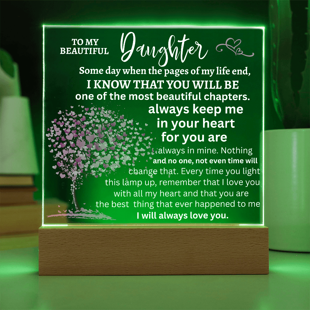 [Almost Sold Out] Acrylic Square Plaque With LED Wooden Base