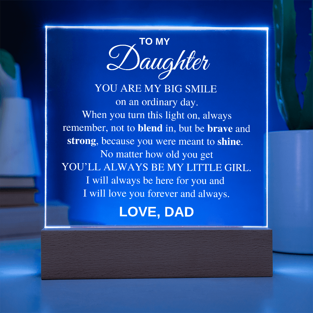 Square LED Acrylic Plaque, To My Daughter