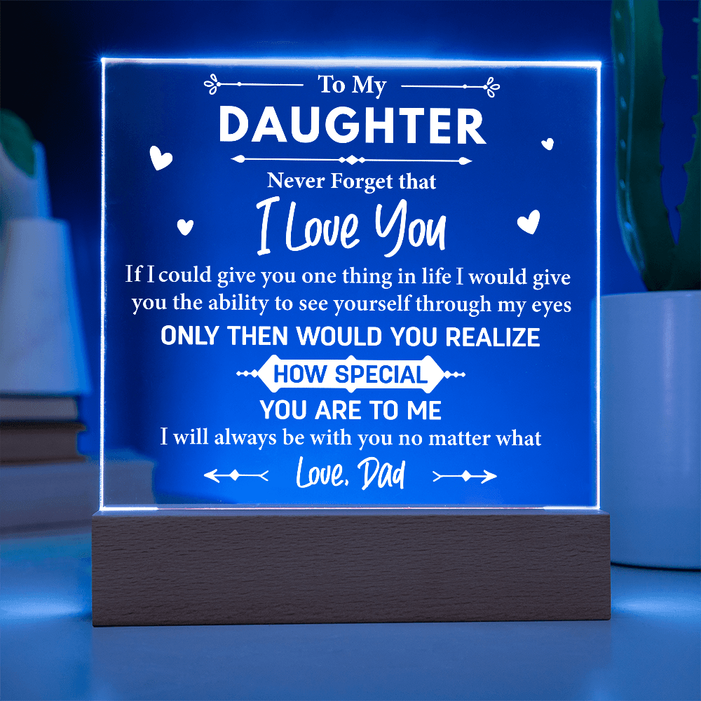 Square LED Acrylic Plaque, To My Daughter