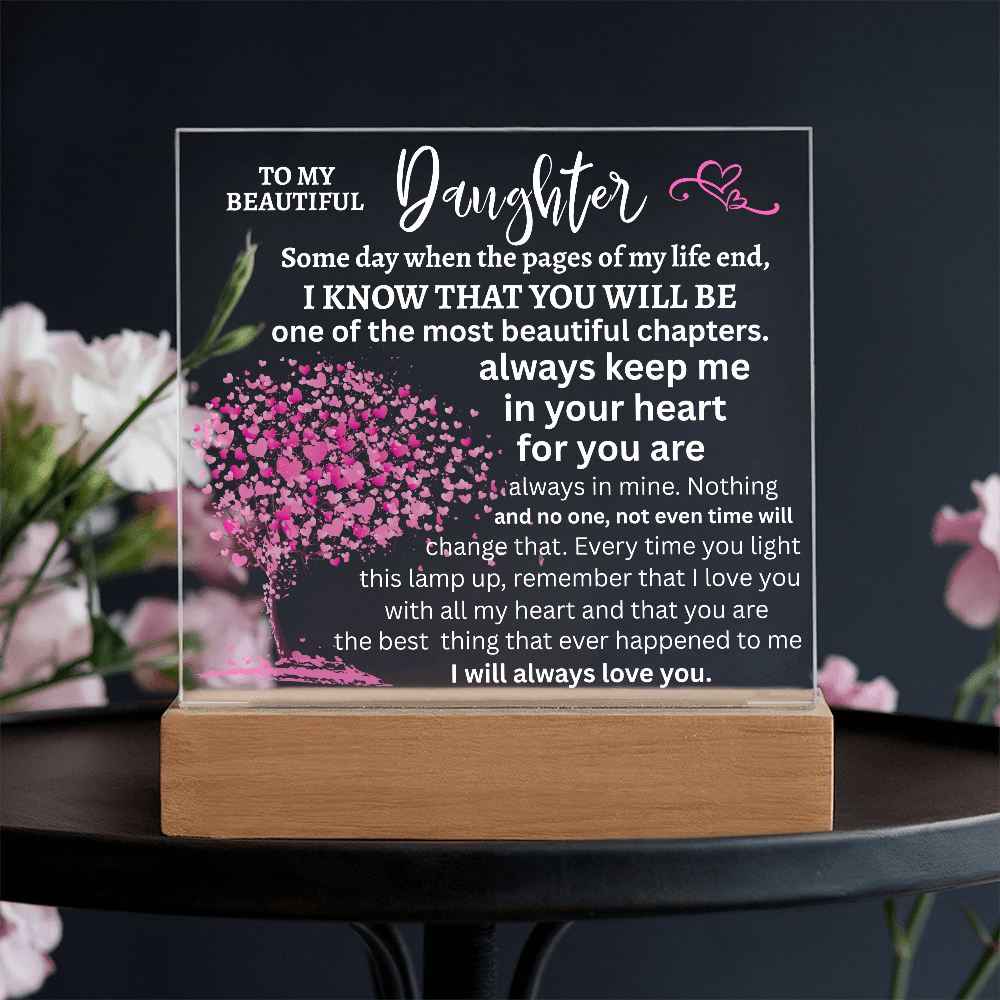 [Almost Sold Out] Acrylic Square Plaque With LED Wooden Base