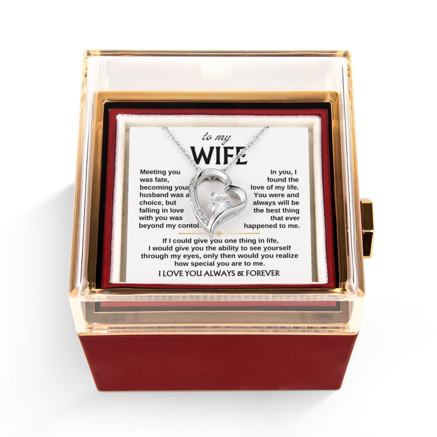Romantic Forever Love Necklace With Rose Box
