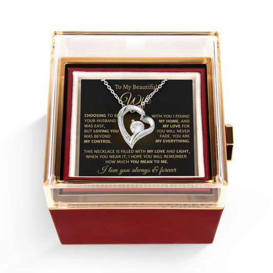 Romantic Forever Love Necklace With Rose Box