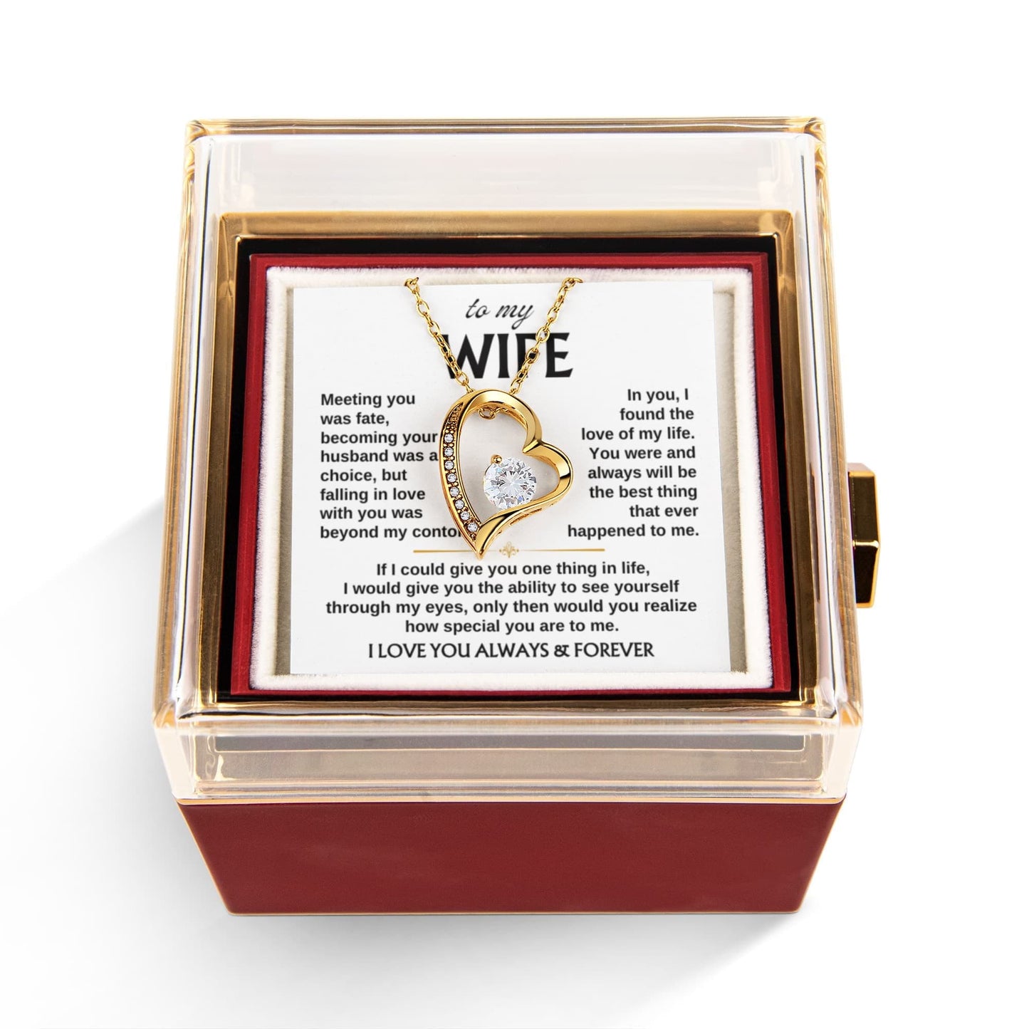 Romantic Forever Love Necklace With Rose Box