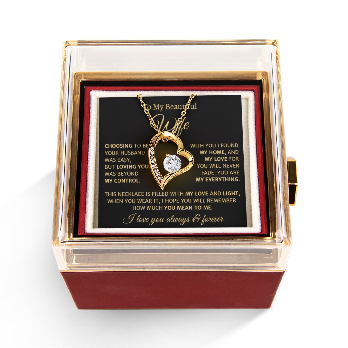 Romantic Forever Love Necklace With Rose Box