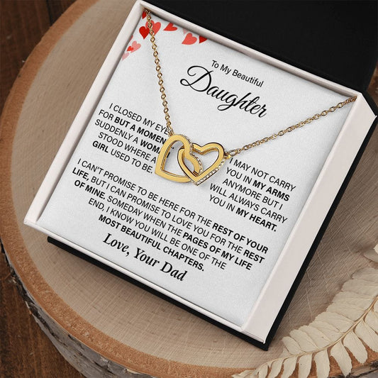 I Closed My Eyes, Interlocking Hearts necklace
