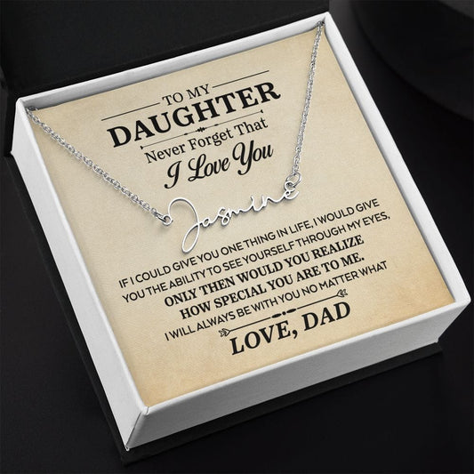 If I Could Give you One Thing, Personalized Signature Style Necklace