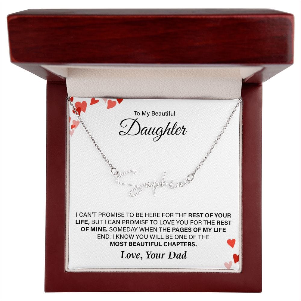 I Can't Promise To Be Here, Signature Style Name necklace