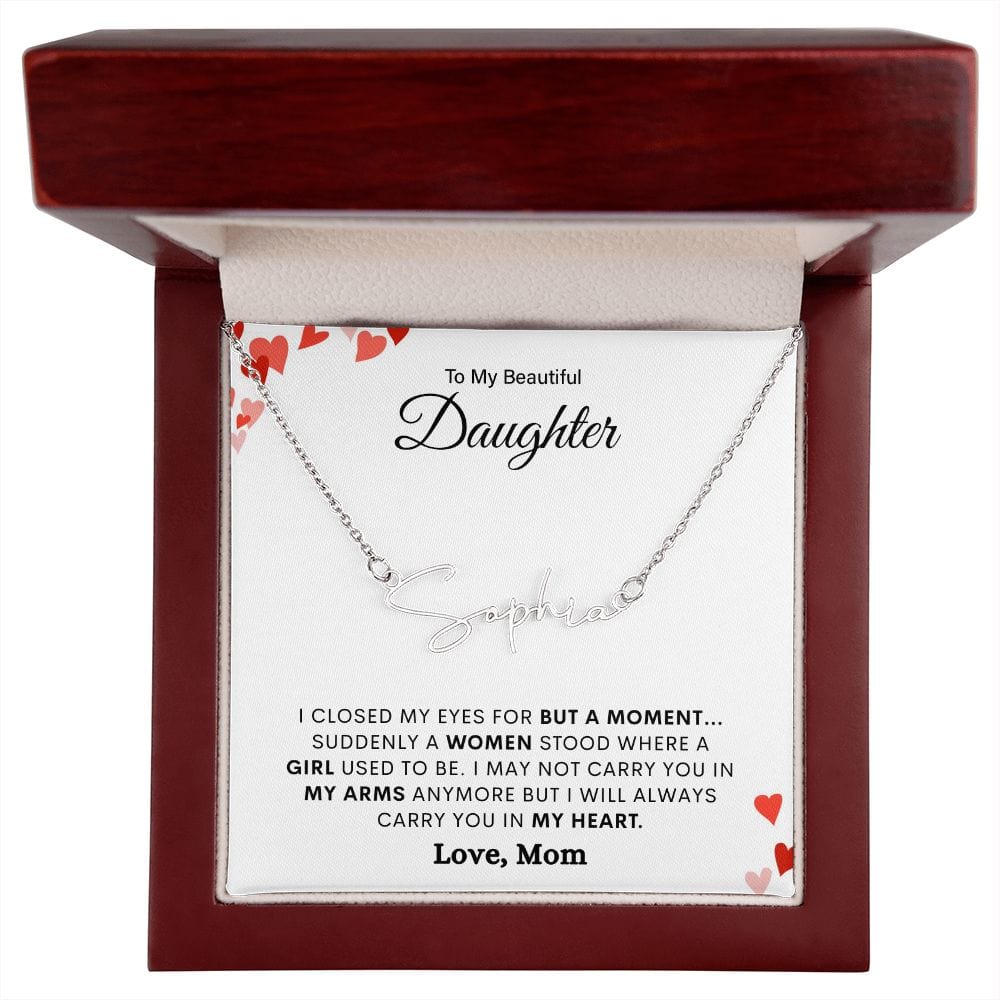 I Closed My Eyes, Signature Name Style Necklace
