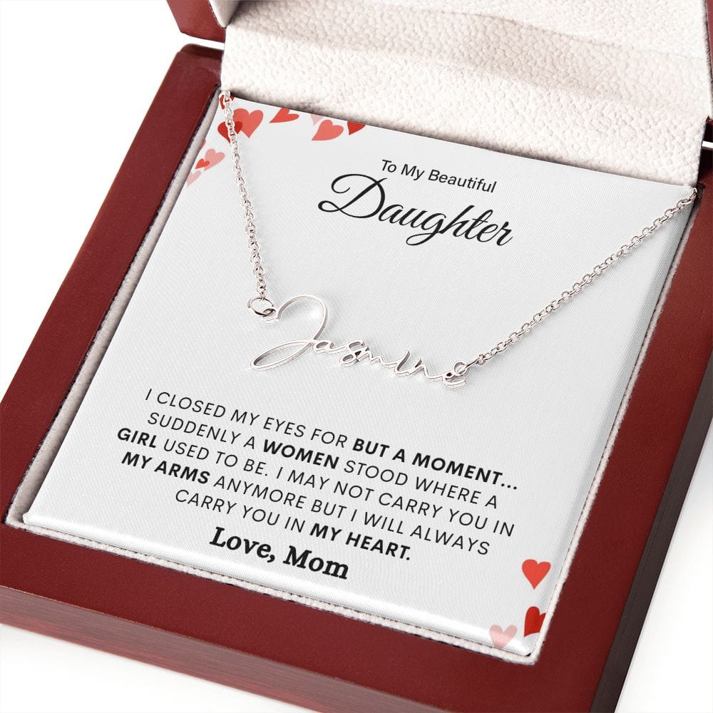 I Closed My Eyes, Signature Name Style Necklace